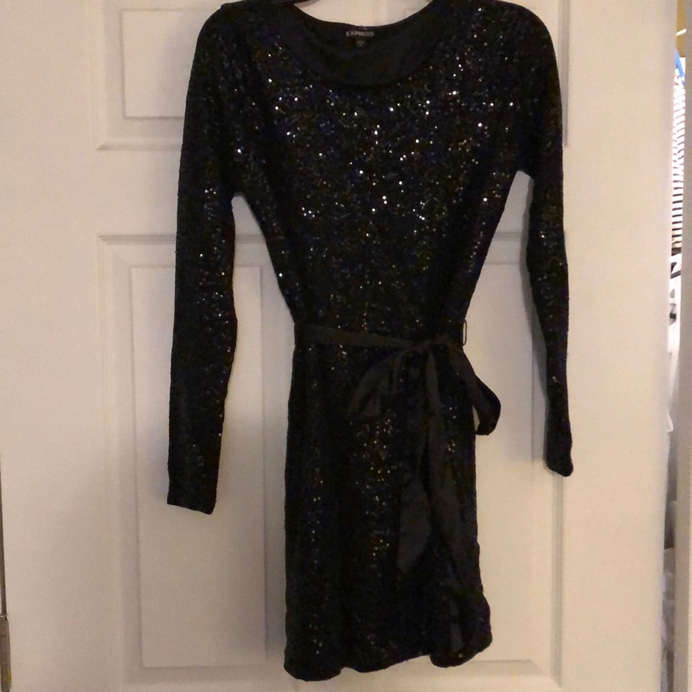 Express Black Sequin Dress
